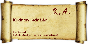 Kudron Adrián névjegykártya