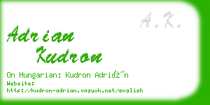 adrian kudron business card